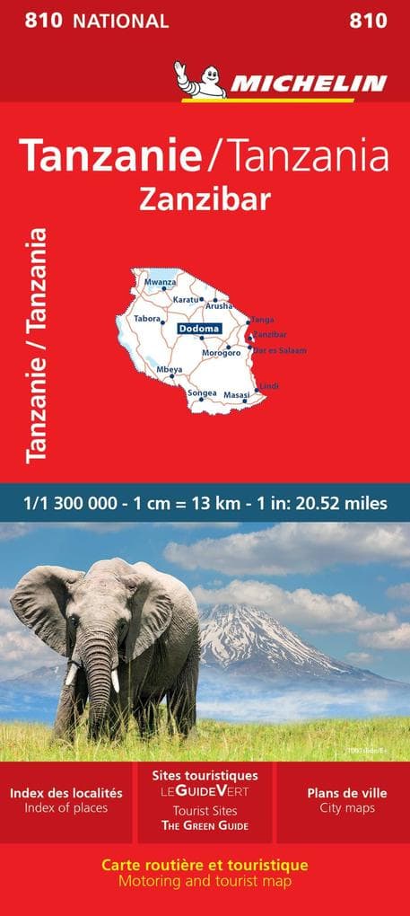 Tanzania & Zanzibar - Michelin National Map 810