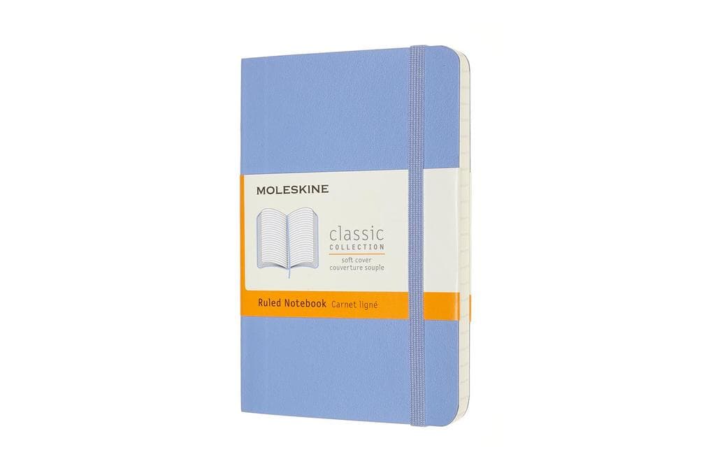Moleskine Notizbuch Pocket/A6, Liniert, Weicher Einband, Hortensien Blau