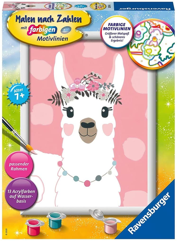 Ravensburger Malen nach Zahlen 28514 - No Drama Lama - Kinder ab 7 Jahren