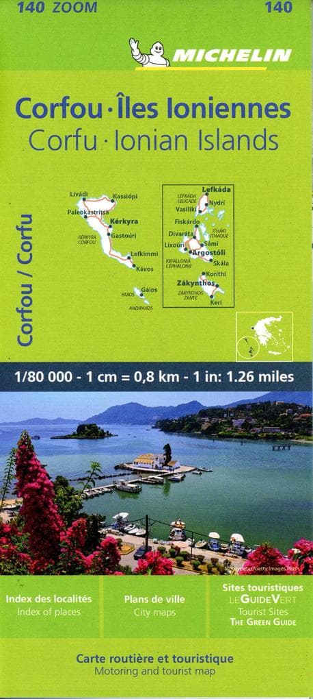 Corfu & the Ionian Islands - Michelin Zoom Map 140