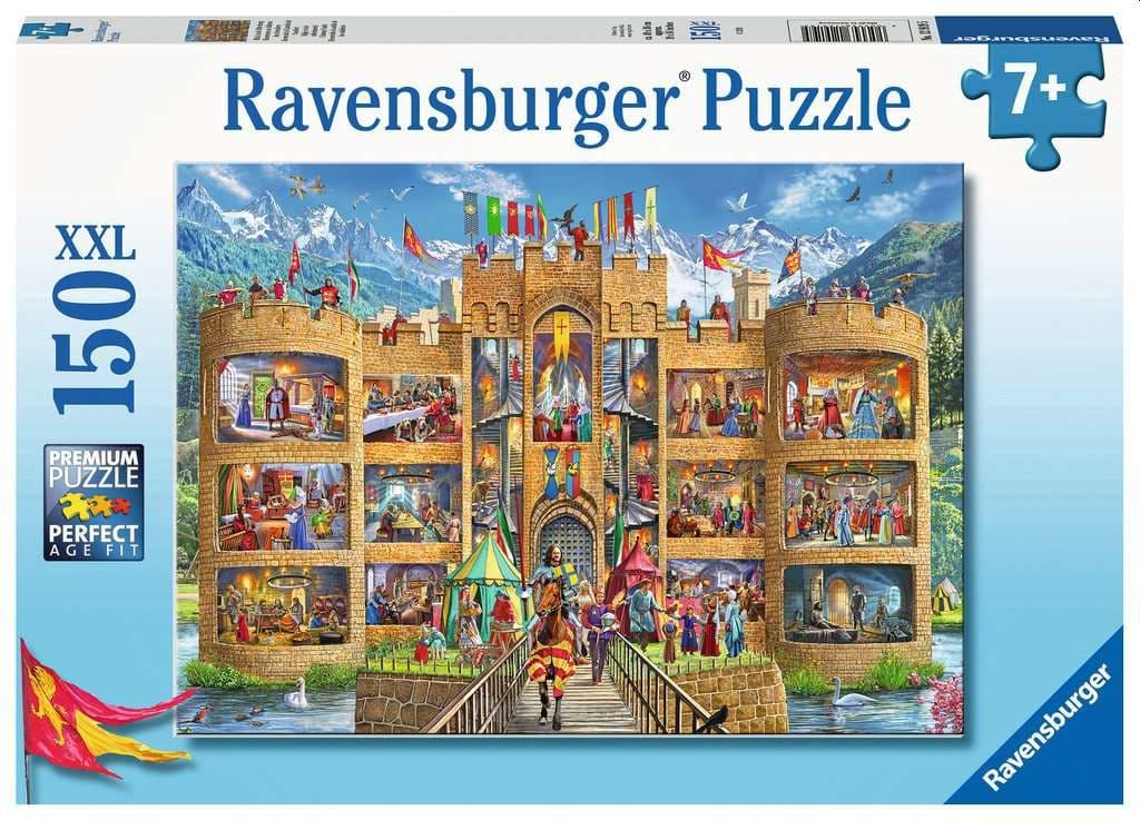 Ravensburger Kinderpuzzle - 12919 Blick in die Ritterburg - Ritter-Puzzle für Kinder ab 7 Jahren, mit 150 Teilen im XXL-Format