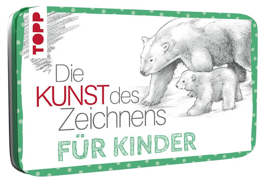 Die Kunst des Zeichnens für Kinder Zeichenmaterial mit Metalldose