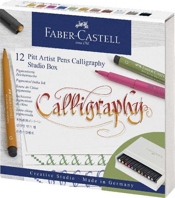 Faber-Castell Tuschestift Pitt Artist Pen Calligraphy Studio 12er Atelierbox