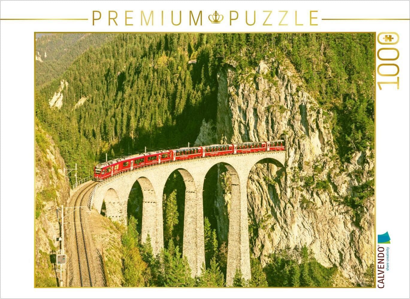 CALVENDO Puzzle Landwasserviadukt bei Filisur, Schweiz. | 1000 Teile Lege-Größe 64x48cm Foto-Puzzle für glückliche Stunden