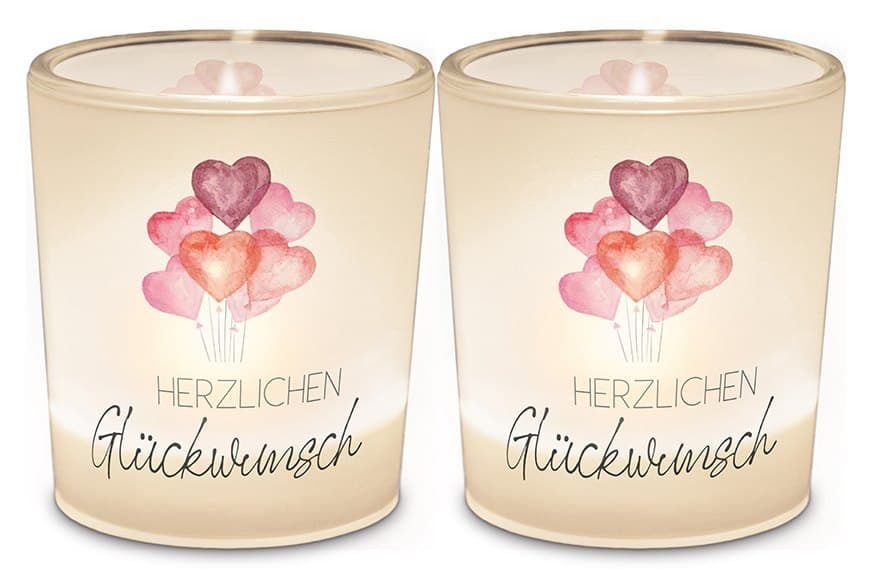 Licht + Teelicht D6H6 "Herzlichen Glückwunsch"