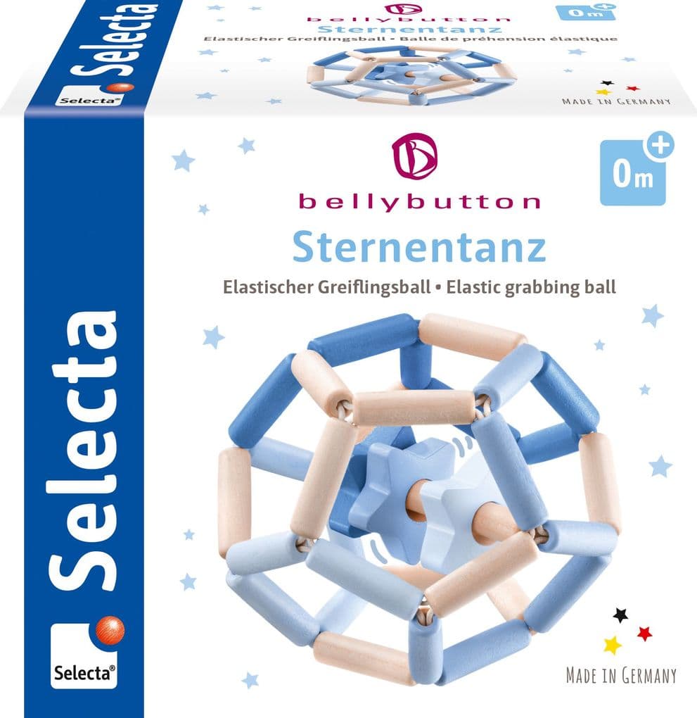Schmidt Spiele - Selecta - bellybutton by Selecta - Sternentanz blau, Greiflingsball, 11,5 cm