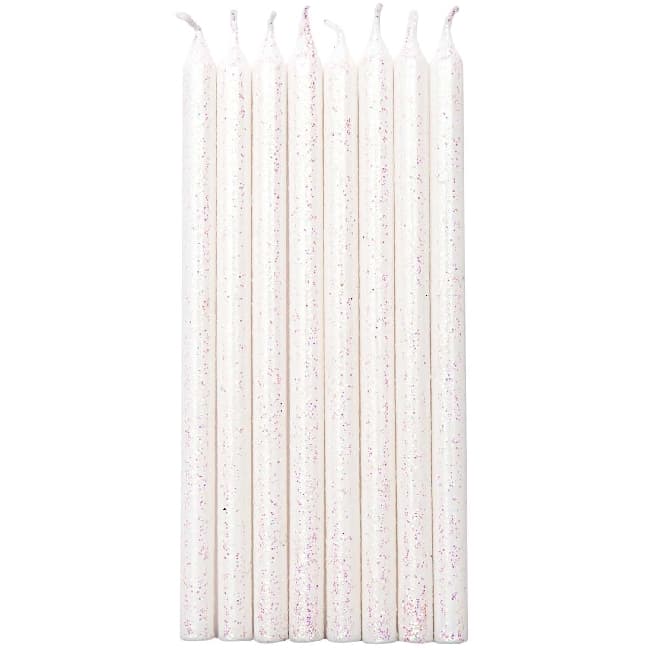 Kerzen Weiss, Glitter