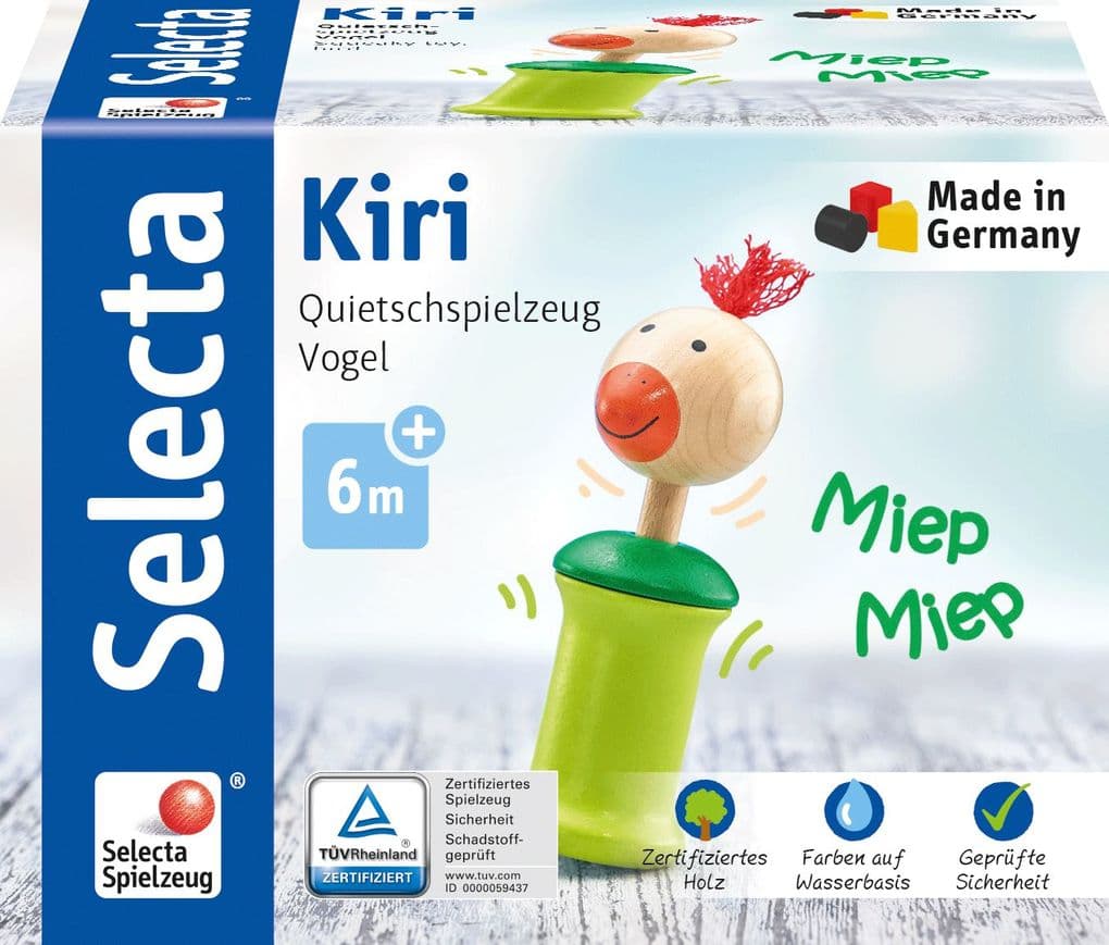 Schmidt Spiele - Selecta - Kiri Vogel, Greifling mit Quietsche, 13 cm