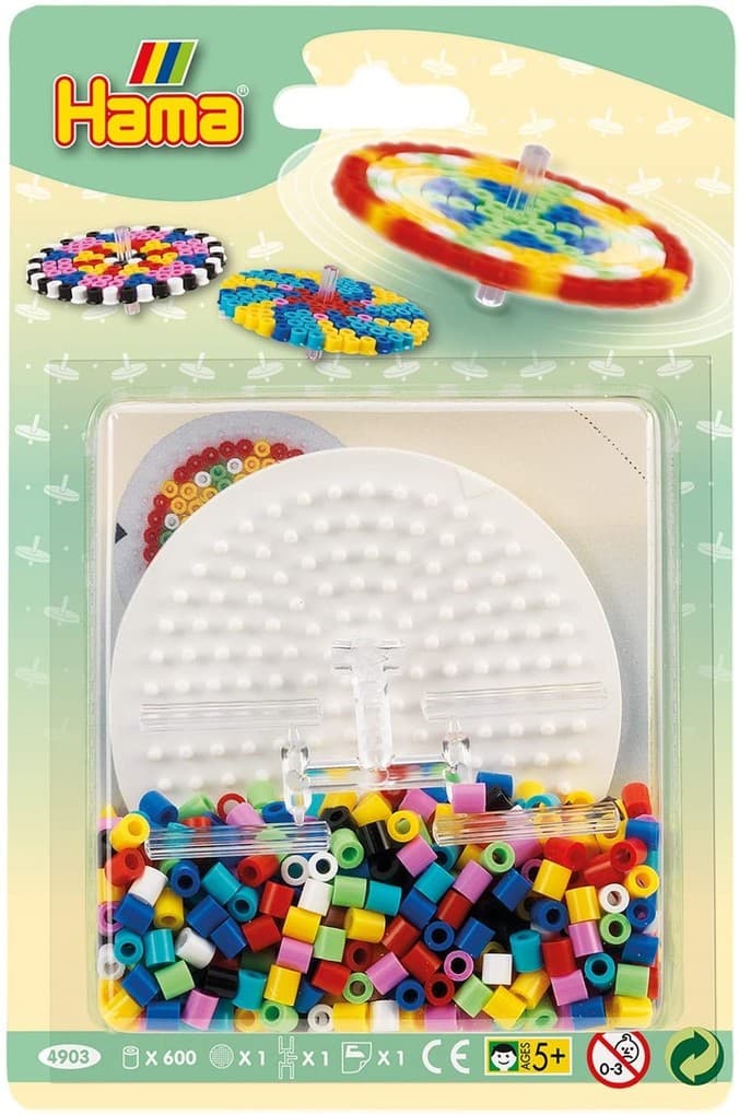 Hama 4903 - Kreisel mit Stiftplatte, ca. 600 Midi-Bügelperlen und Zubehör