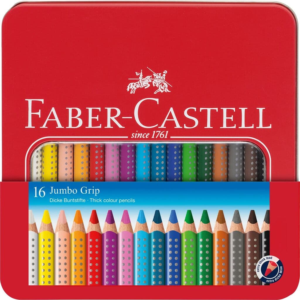 Faber-Castell Buntstifte Jumbo Grip 16er Set Metalletui