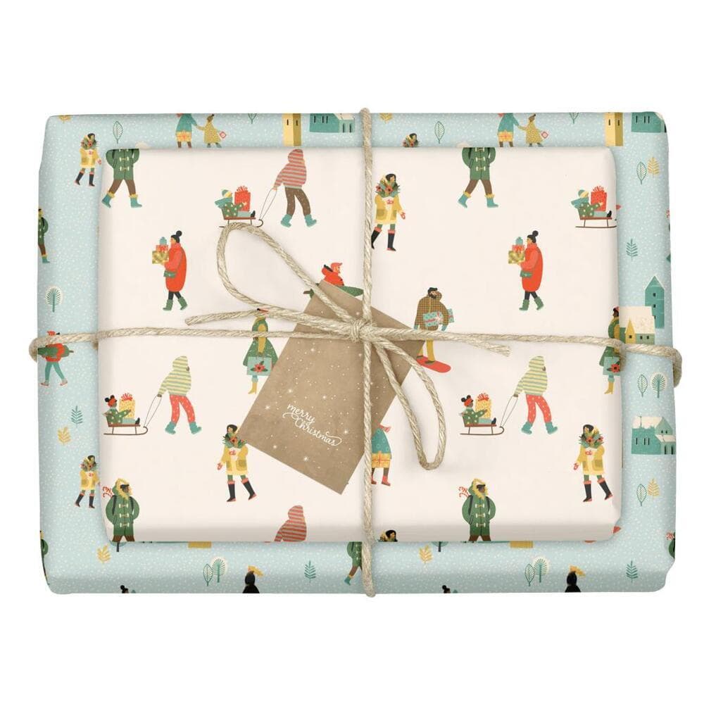 Geschenkpapier Set Weihnachten: Wintertrubel (Diversity, Diversität) für Kinder und Erwachsene