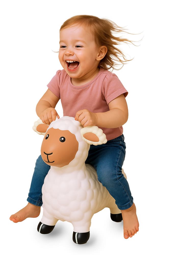 Jamara - Hüpftier Schaf weiß mit Pumpe