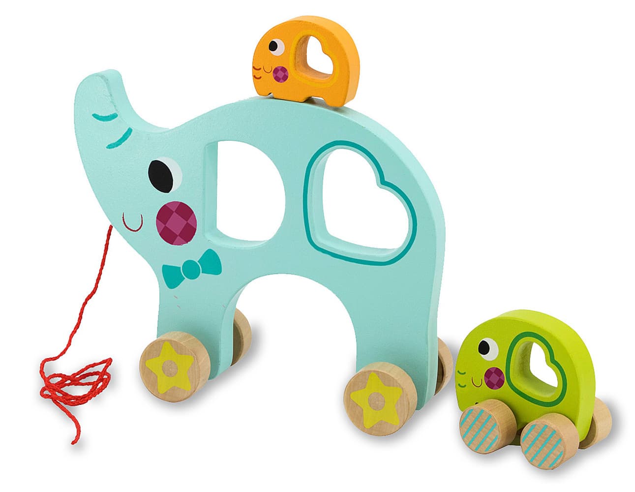 Jamara - Holzspielzeug Kidiwood Nachzieh-Elefantenfamilie 3tlg