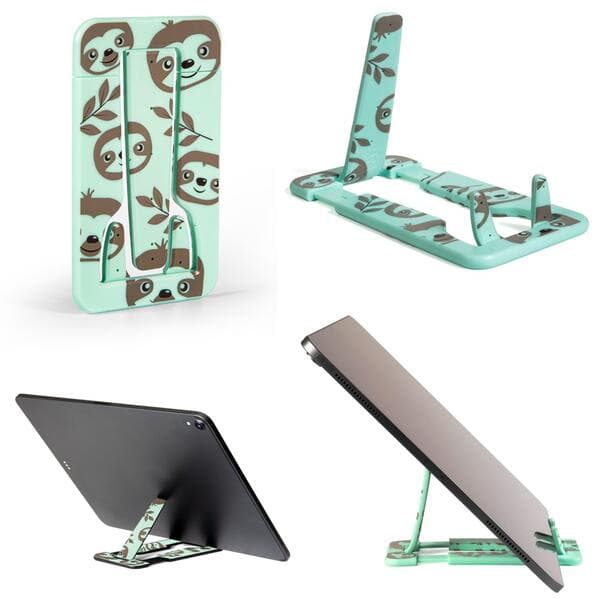 Flexistand Pro (Faultier) | flexibler Tablethalter | für alle Handys und Tablets | superflach | stufenlos verstellbar | hochkant und quer | passt in jede Tasche | ideal für unterwegs