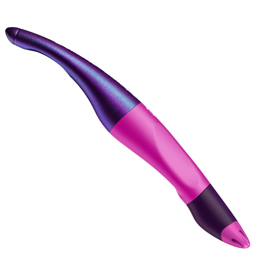 Ergonomischer Tintenroller für Linkshänder - STABILO EASYoriginal Holograph Edition in magenta - Einzelstift - Schreibfarbe blau (löschbar) - inklusive Patrone