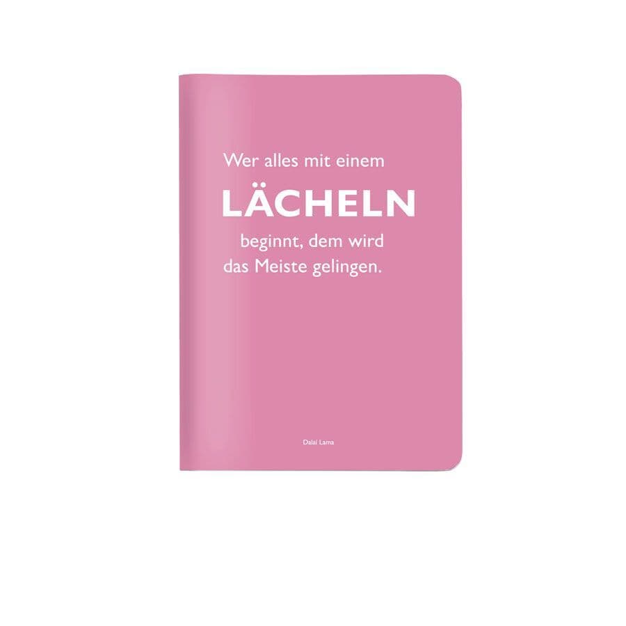 Heft A6 kariert, "Wer alles mit einem Lächeln beginnt, dem wird das Meiste gelingen." (Dalai Lama)