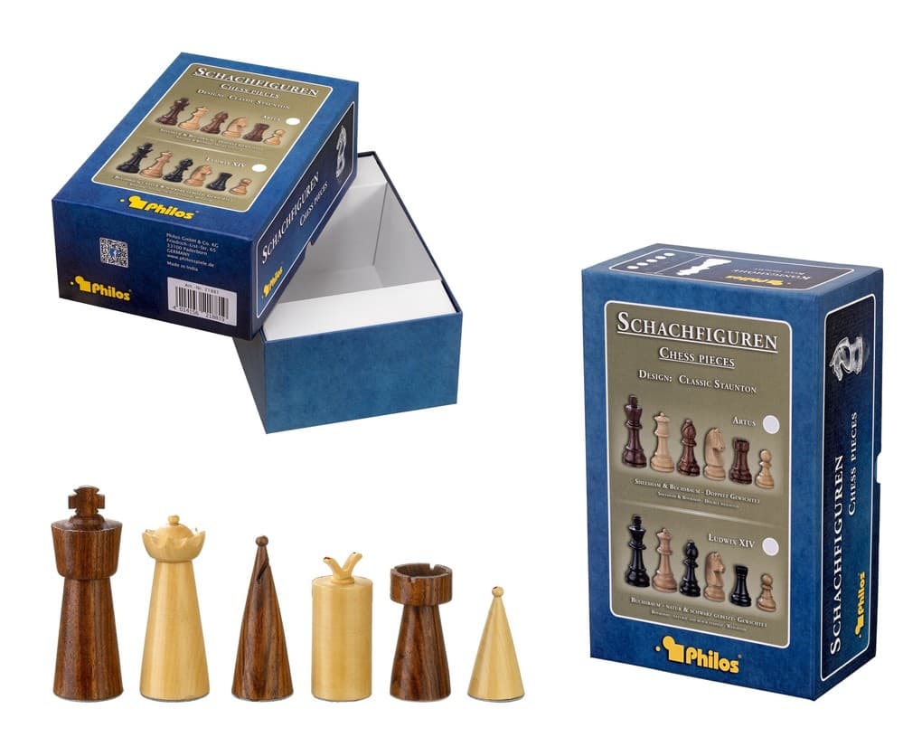 Philos 22301 - Schachfiguren Galba, Königshöhe 90 mm, in Setup Box