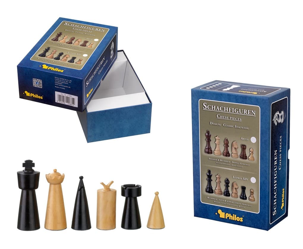 Philos 22311 - Schachfiguren Domitian, Königshöhe 90 mm, in Setup Box