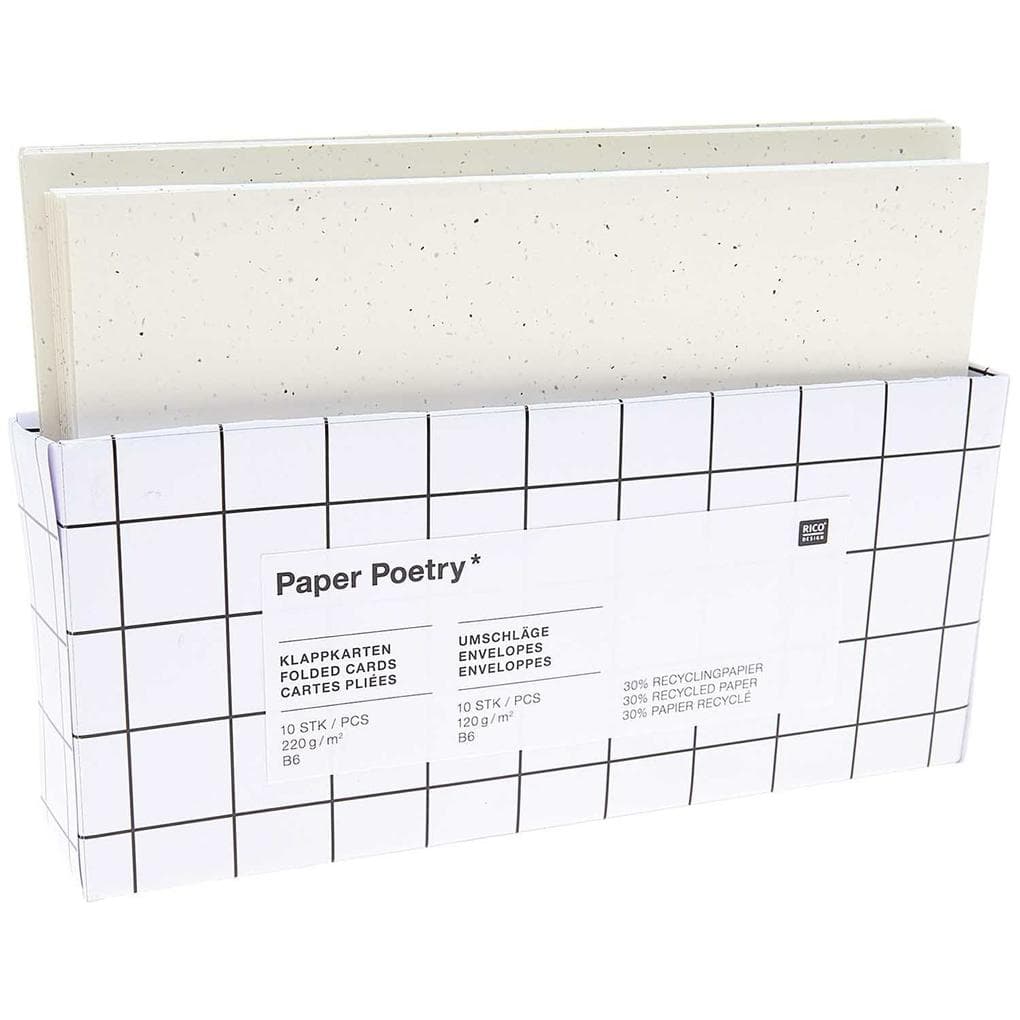 Kartenset B6, Recyclingpapier elfenbein, FSC MIX