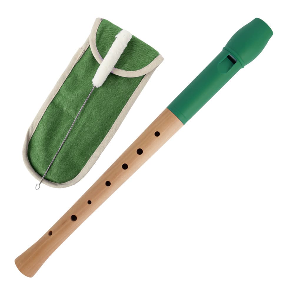 Voggys Holz-Kunststoff-Blockflöte (blauer Flötenkopf), deutsche Griffweise