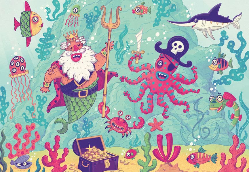 Ravensburger Kinderpuzzle Puzzle&Play 05591 - Piraten auf Schatzjagd - 2x24 Teile Puzzle für Kinder