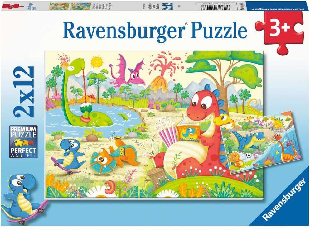 Ravensburger Kinderpuzzle - Lieblingsdinos- 2x12 Teile Puzzle für Kinder ab 3 Jahren