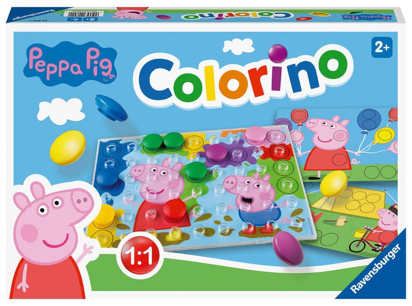 Ravensburger Kinderspiele - 20892 - Peppa Pig Colorino, Kinderspiel zum Farbenlernen, Mosaik Steckspiel, ab 2 Jahre