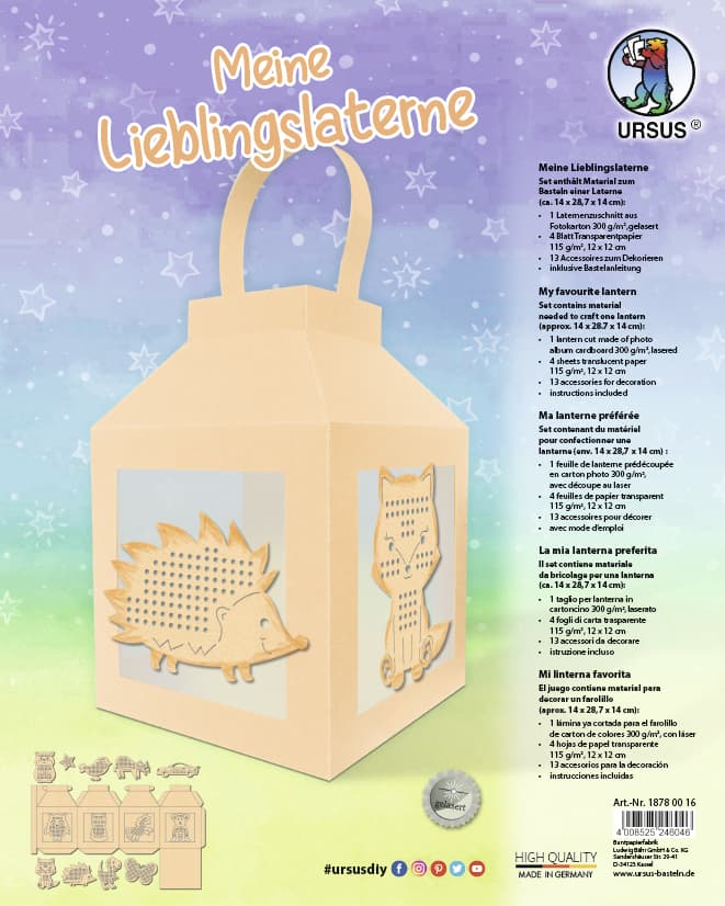 URSUS Laternenzeit Meine Lieblingslaterne, aprikose