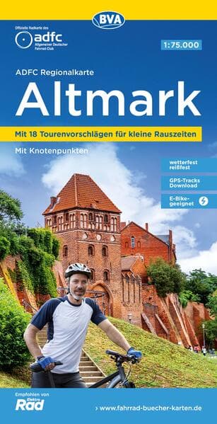 ADFC Regionalkarte Altmark, 1:75.000, mit Tagestourenvorschlägen, reiß- und wetterfest, E-Bike-geeignet, mit Knotenpunkten, GPS-Tracks Download