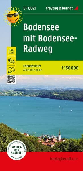 freytag & berndt Freizeitkarte Bodensee mit Bodensee-Radweg, Erlebnisführer 1:130.000