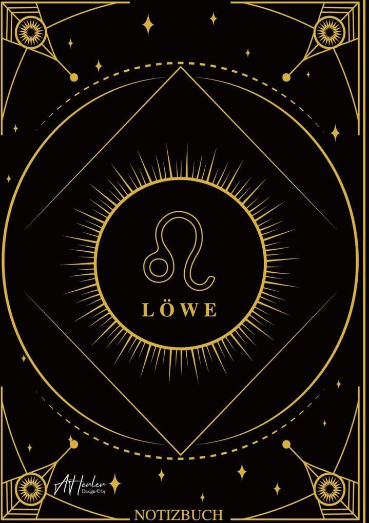 Edles Notizbuch Sternzeichen Löwe | Designed by Alfred Herler
