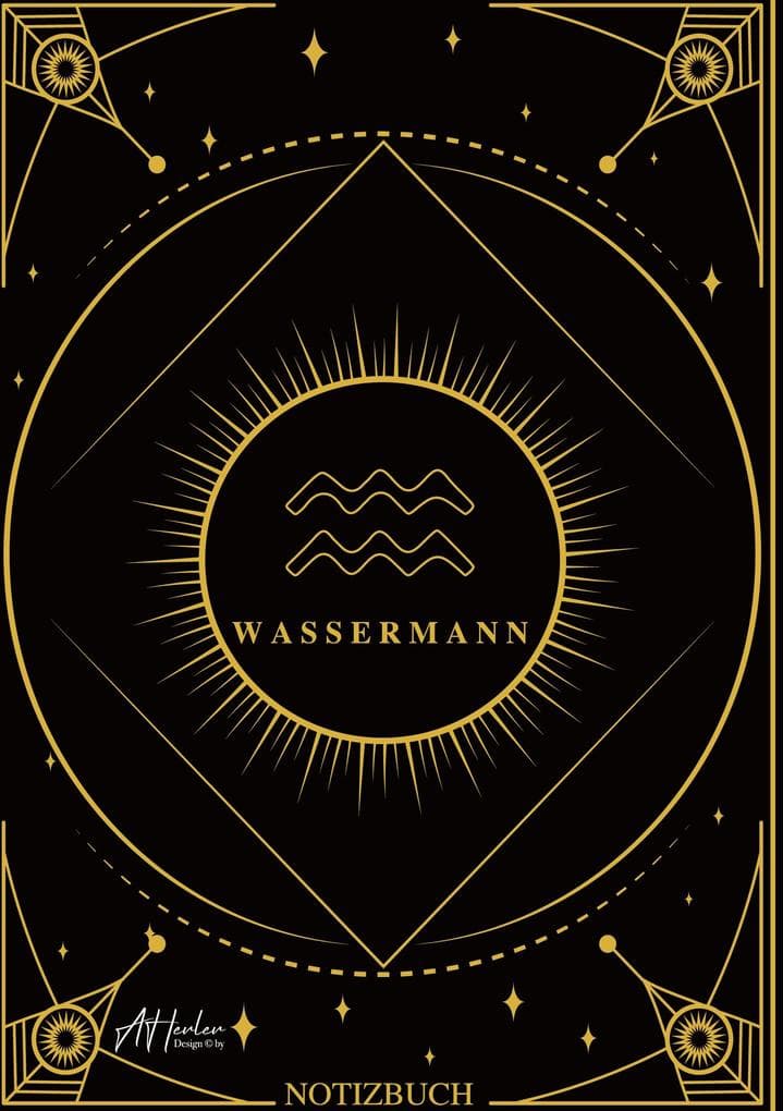 Edles Notizbuch Sternzeichen Wassermann | Designed by Alfred Herler