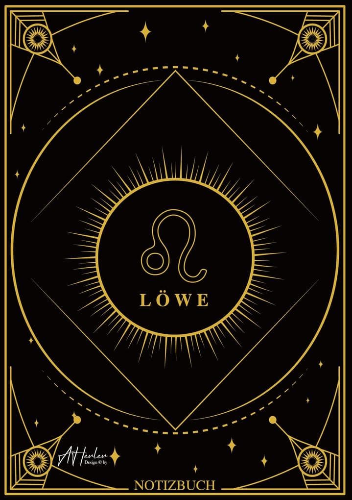 Edles Notizbuch Sternzeichen Löwe | Designed by Alfred Herler