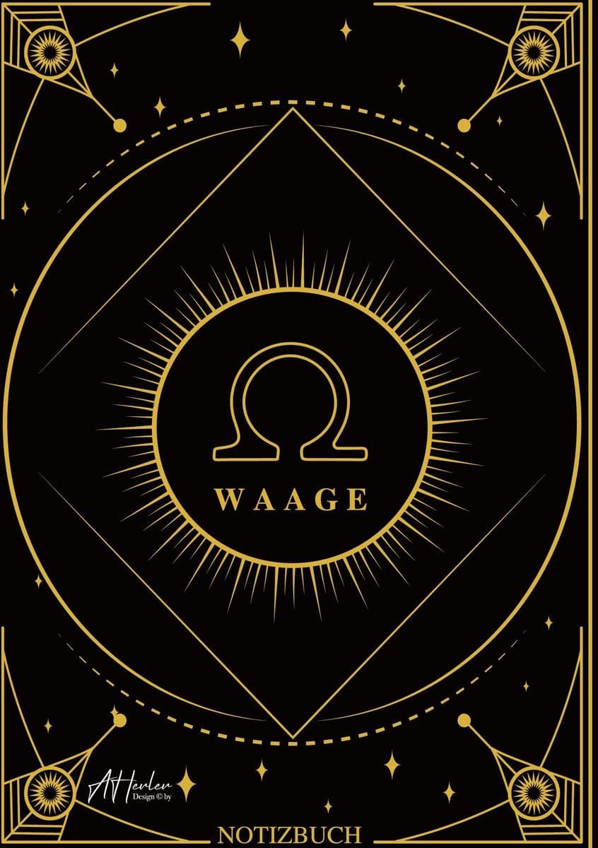 Edles Notizbuch Sternzeichen Waage | Designed by Alfred Herler