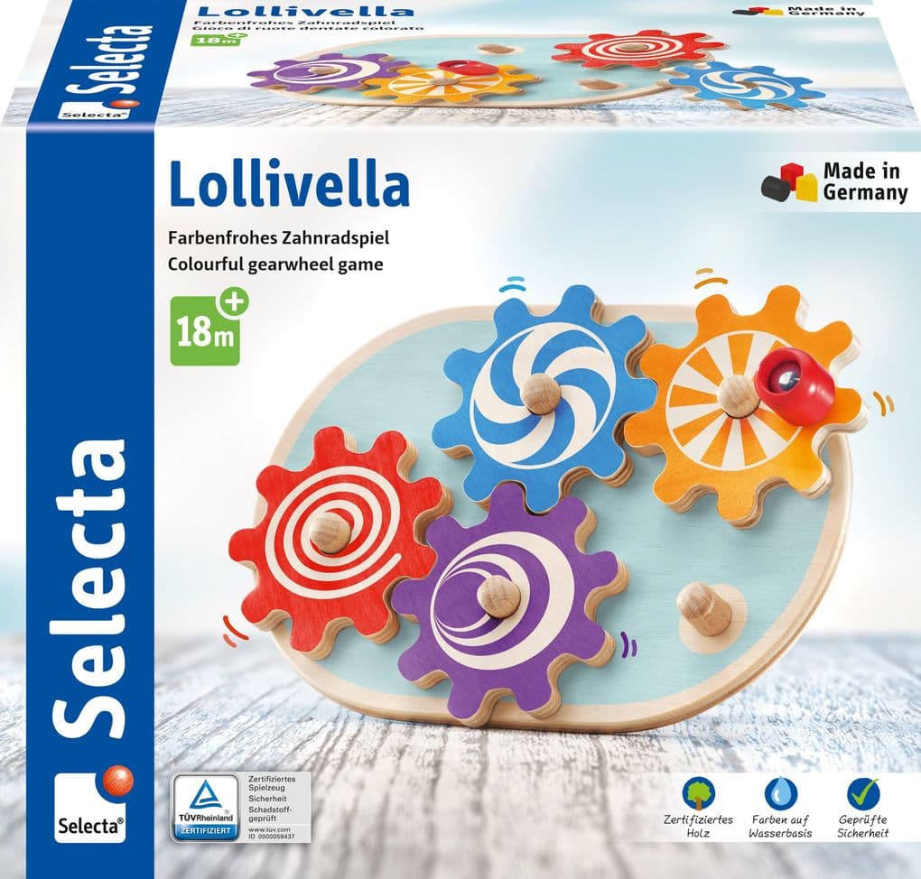 Schmidt Spiele - Selecta - Lollivella, Zahnradspiel, 17,5 cm
