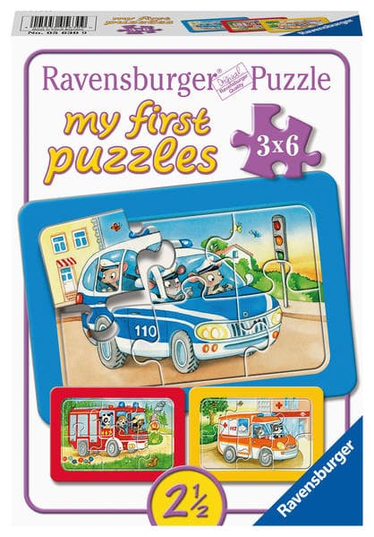 Ravensburger Kinderpuzzle - Tiere im Einsatz - 3x6 Teile Rahmenpuzzle für Kinder ab 2,5 Jahren