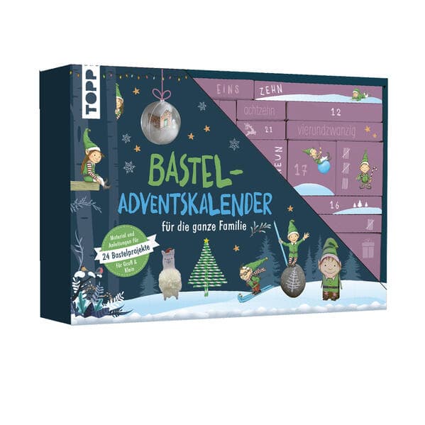 Familien-Bastel-Adventskalender - 24 Bastelprojekte mit Material