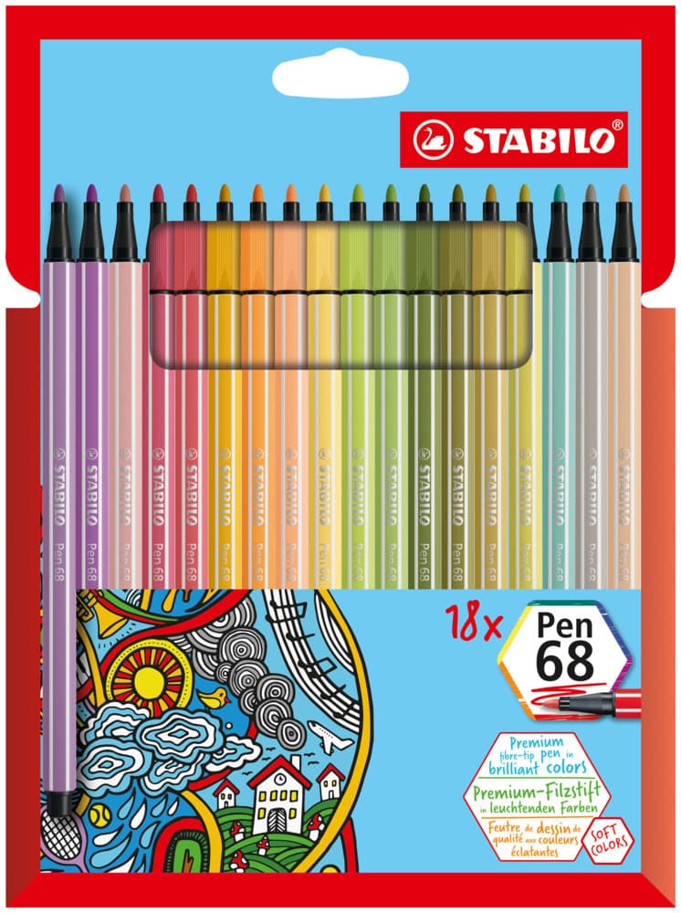 STABILO Filzstifte Pen 68 18er Set