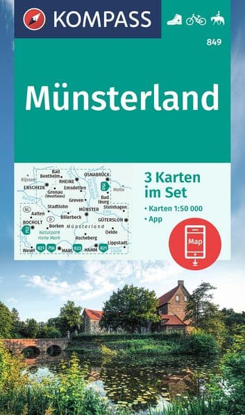 KOMPASS Wanderkarten-Set 849 Münsterland (3 Karten) 1:50.000
