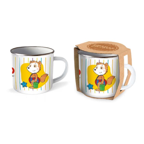 Trötsch Bobo Siebenschläfer Emailletasse Streifen