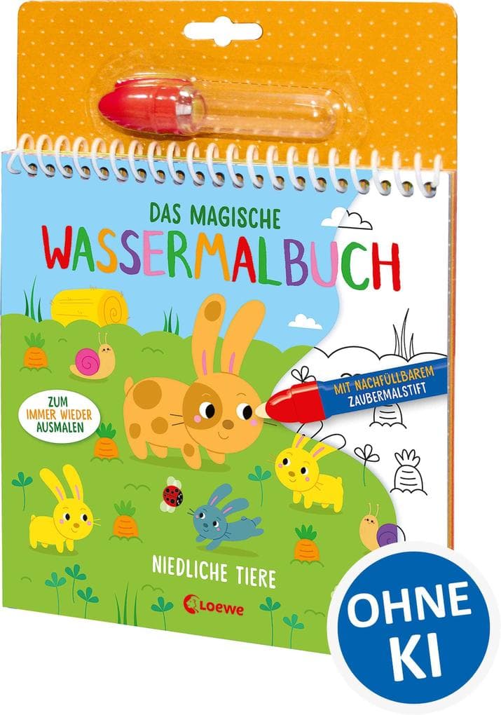 Das magische Wassermalbuch - Niedliche Tiere