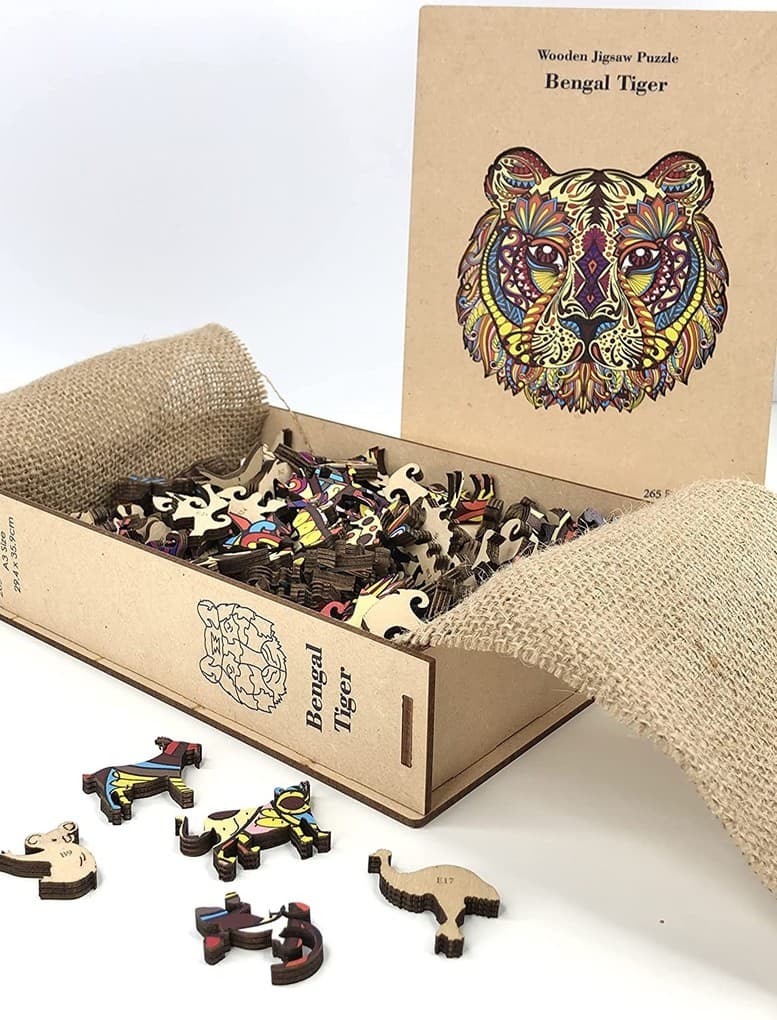 Craft Buddy PUZZWD-01 - Wooden Jigsaw Puzzle, Bengal Tiger, Holzpuzzle, A3