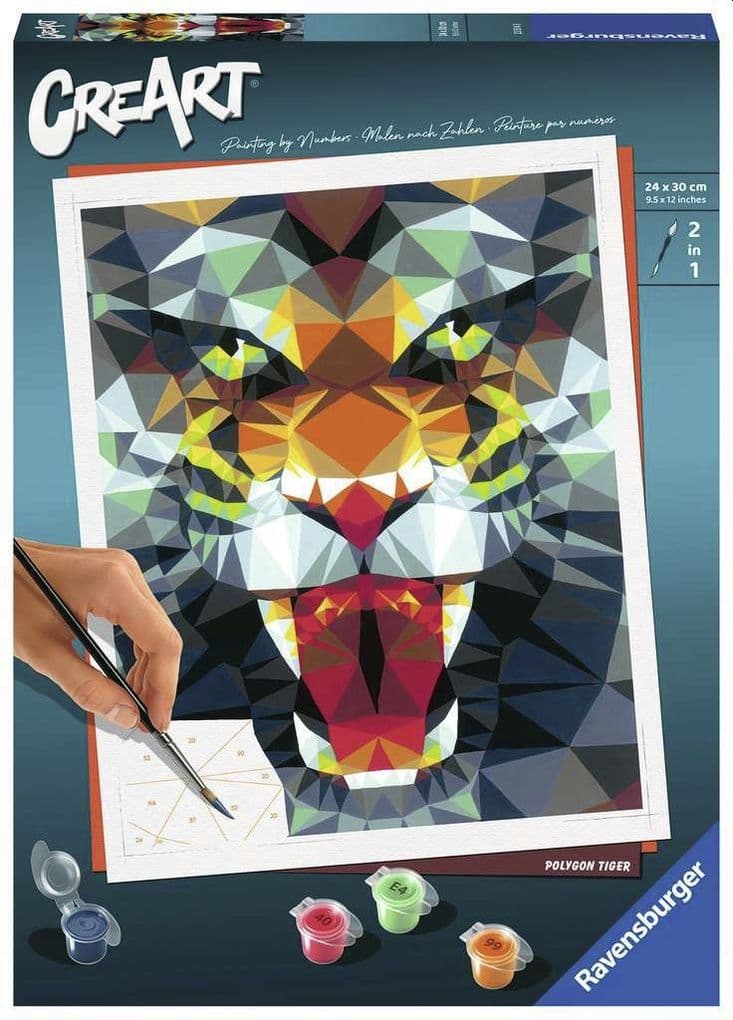 Ravensburger - Malen nach Zahlen - CreArt - Polygon Tiger