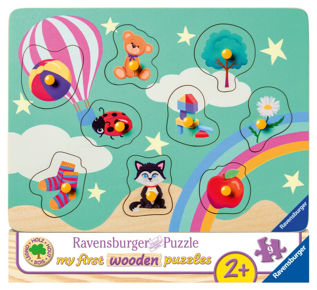 Ravensburger Kinderpuzzle - 03144 Meine ersten Dinge - my first wooden puzzle mit 9 Teilen - Puzzle für Kinder ab 2 Jahren - Holzpuzzle