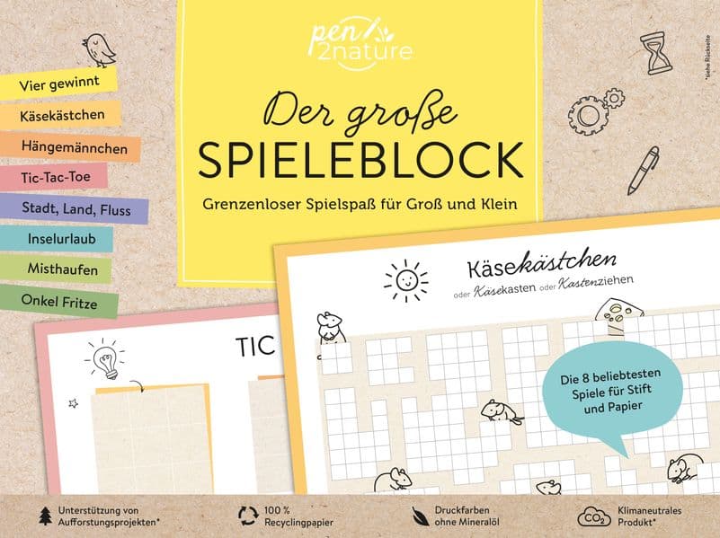 Der große Spieleblock. Spielspaß für Groß und Klein