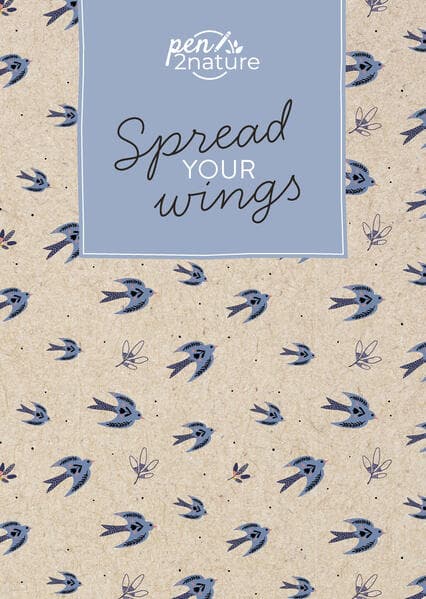Spread Your Wings - Nachhaltiges Notizbuch in A5 mit Hardcover und Vogel-Motiv