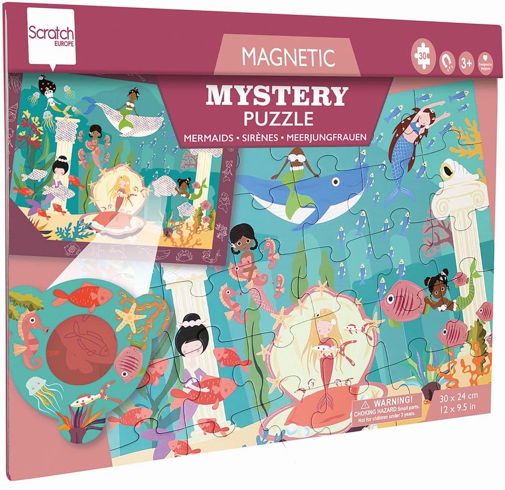 Scratch - Magnetisches Entdeckerpuzzle Meerjungfrauen, 30 Teile