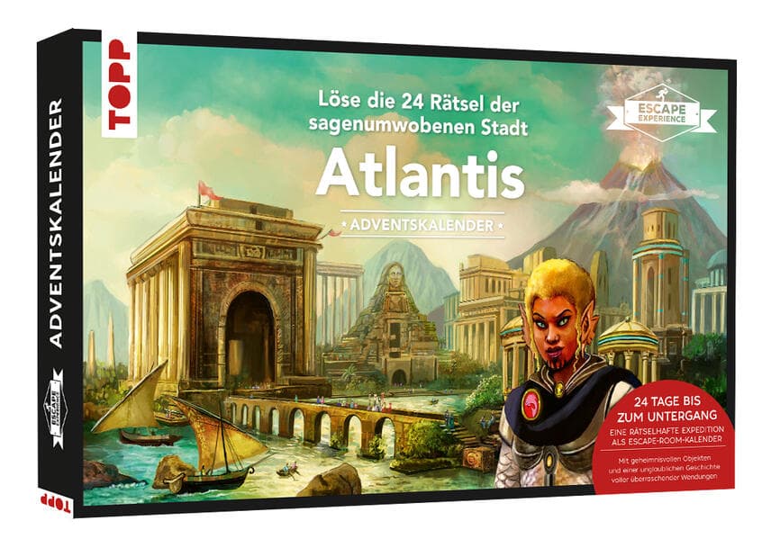 Escape Experience Adventskalender Atlantis. Löse die 24 Rätsel der sagenumwobenen Stadt