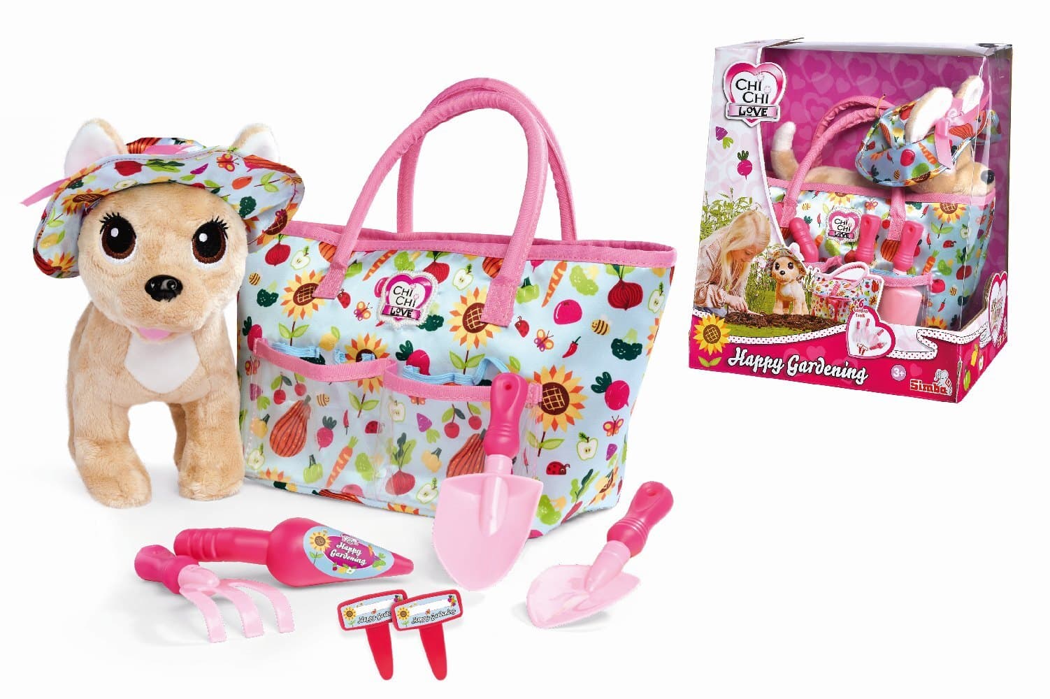 Simba 105890023 - Chi Chi Love, Happy Gardening, Chihuahua mit Tragetasche, Plüschhund