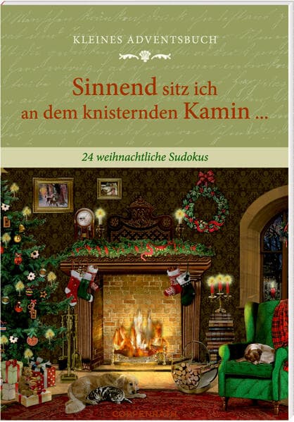 Adventskalenderbuch mit Türchen - Sinnend sitz ich an dem knisternden Kamin ...